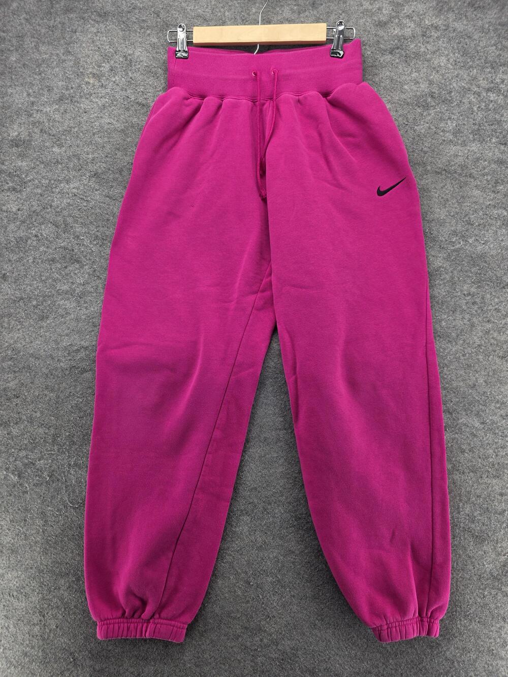 Nike Jogger Pants Womens Small Pink Fleece Relaxed Drawstring Pockets Activewear